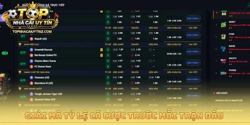 Giải mã tỷ lệ cá cược trước mỗi trận đấu