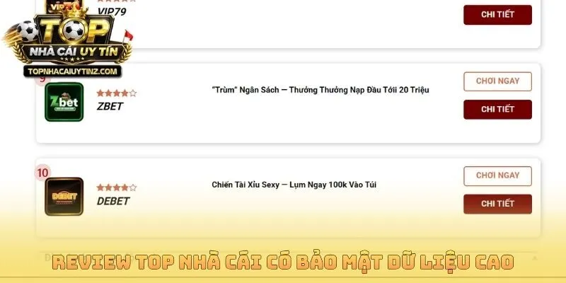 Review top nhà cái có bảo mật dữ liệu cao